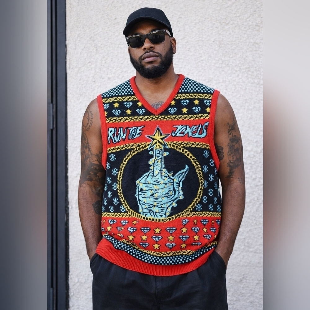 MINT RUN THE JEWELS SWEATER VEST CHRISTMAS SMALL LIMITED EDITION 2017 HIP HOP